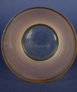 Vaasje met witte streep, roze en goud - glas