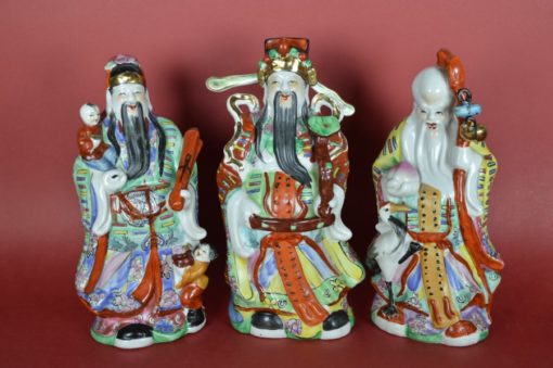 Fu Lu Shou drie Chinese geluksgoden - porselein