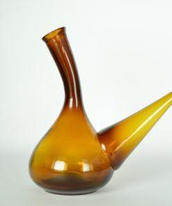 Porrón Spaanse decanteerkaraf - amberkleurig glas