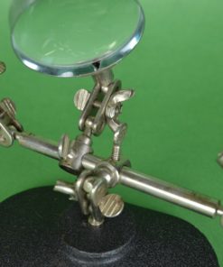 Vergrootglas met derde hand - gietijzer en glas