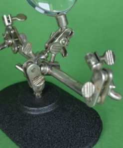 Vergrootglas met derde hand - gietijzer en glas