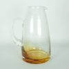 Karaf / kan van kleurloos en amberkleurig glas