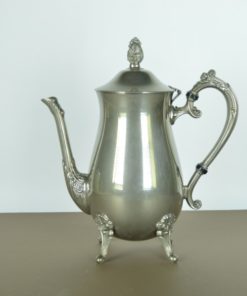 Klassieke Koffiepot op pootjes zilverkleurig - metaal