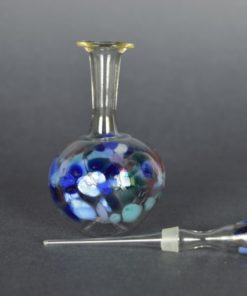 Oriëntaalse parfumfles met blauw en paars - glas