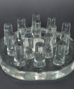 Theelicht met pilaren - kleurloos glas