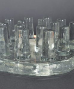 Theelicht met pilaren - kleurloos glas