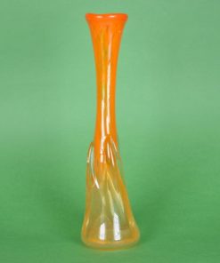 Vaas met tulpblad - oranje glas