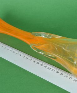 Vaas met tulpblad - oranje glas