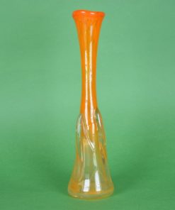 Vaas met tulpblad - oranje glas
