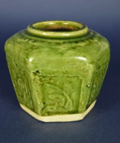 Gemberpot olijfgroen geglazuurd aardewerk