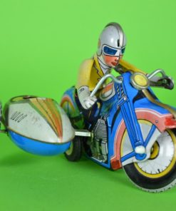 Opwindspeelgoed motorrijder met zijspan -blik