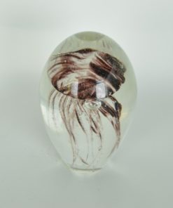 Presse-papier met bruine kwal - glas