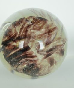 Presse-papier met bruine kwal - glas