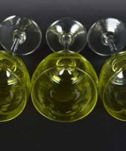 Wijnglazen olijfkleurig kristal