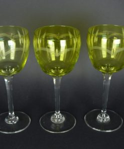 Wijnglazen olijfkleurig kristal