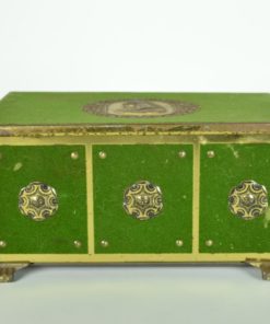 Blik met antiek Egyptisch hoofd 1920 - groen fluweel