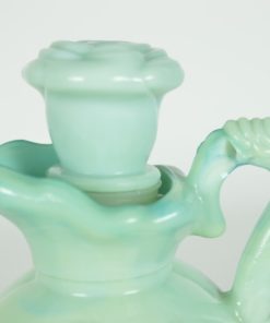 Avon waterkom en kruik met stop - gemarmerd turquoise melkglas