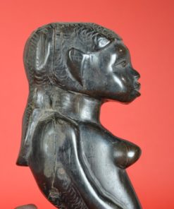 Afrikaans beeld vrouw met vissenstaart - ebbenhout