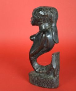 Afrikaans beeld vrouw met vissenstaart - ebbenhout