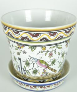 Bloempot met schotel Conimbriga Portugal - aardewerk