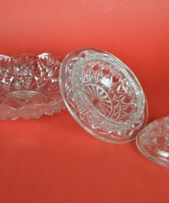 Grote diepe schotel met geschulpte rand - kleurloos glas