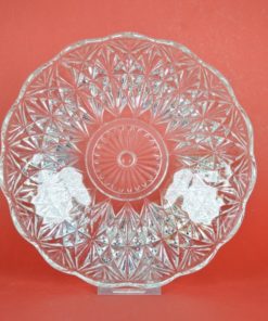 Grote diepe schotel met geschulpte rand - kleurloos glas
