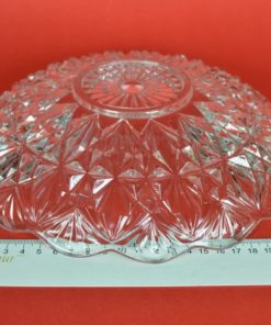 Grote diepe schotel met geschulpte rand - kleurloos glas
