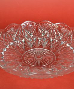 Grote diepe schotel met geschulpte rand - kleurloos glas
