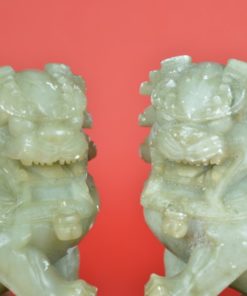 Chinese tempelleeuwen - Foodogs - grijsgroen speksteen