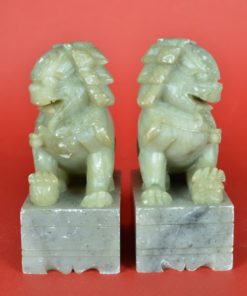 Chinese tempelleeuwen - Foodogs grijsgroen speksteen