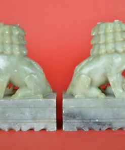 Chinese tempelleeuwen - Foodogs grijsgroen speksteen