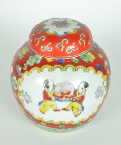 Gemberpot rood met perzik - keramiek