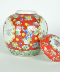 Gemberpot rood met perzik - keramiek