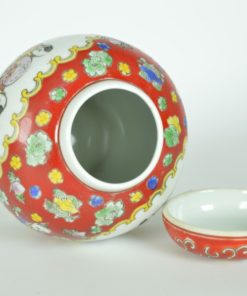 Gemberpot rood met perzik - keramiek