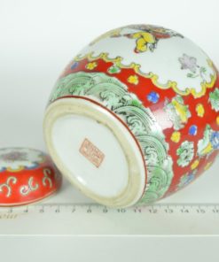 Gemberpot rood met perzik - keramiek