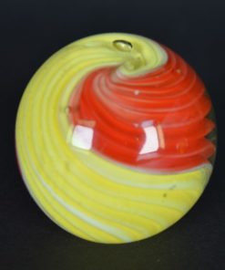 Presse-papier geel en rood glas