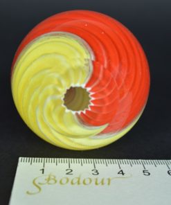 Presse-papier geel en rood glas