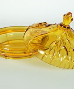 Bonbonniere - amberkleurig glas