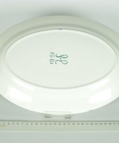 Ovale schotel met bloem in bloempot - aardewerk