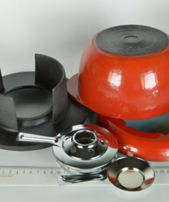 Fonduepan rood emaille - gietijzer
