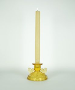 Kandelaar van amberkleurig glas