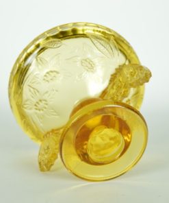 Kandelaar van amberkleurig glas