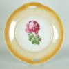 Taart- gebaksschaal met roos en parelmoerglazuur - porselein