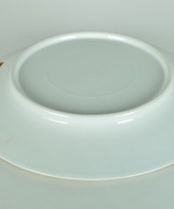 Taart- gebaksschaal met roos en parelmoerglazuur - porselein