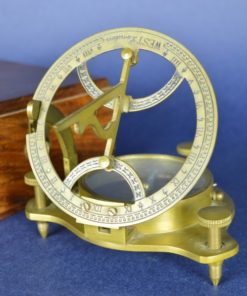 Scheepvaart Marine Sextant, kompas en zonnewijzer - koper en hout