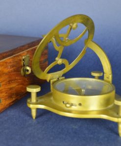 Scheepvaart Marine Sextant, kompas en zonnewijzer - koper en hout
