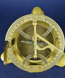 Scheepvaart Marine Sextant, kompas en zonnewijzer - koper en hout