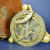 Scheepvaart Marine Sextant, kompas en zonnewijzer - koper en hout