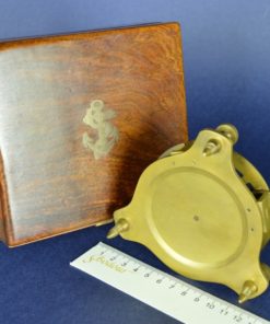 Scheepvaart Marine Sextant, kompas en zonnewijzer - koper en hout