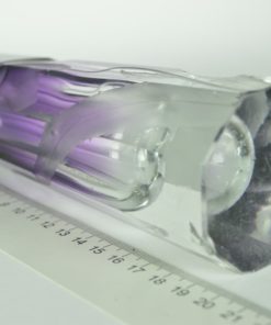 Vaas met Iris - paars en kleurloos kristal